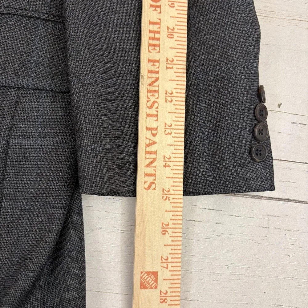 Samuelsohn Suit Mens 46L 37x28.5 Gray Check Wool 2 Pc Hunt Club Clothiers